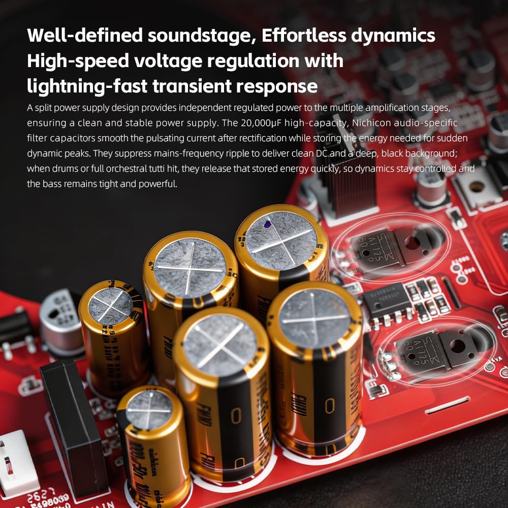 FIIO Class A Desktop Class A Headphone Amplifier, 4000mW+4000mW Balanced Output, Fully Balanced Circuit, 5-Level Gain, Bass & Treble Control