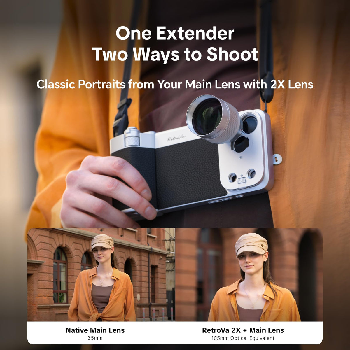 PGYTECH RetroVa 2X Telephoto Lens Camera Grip Kit for iPhone 18/17 Pro