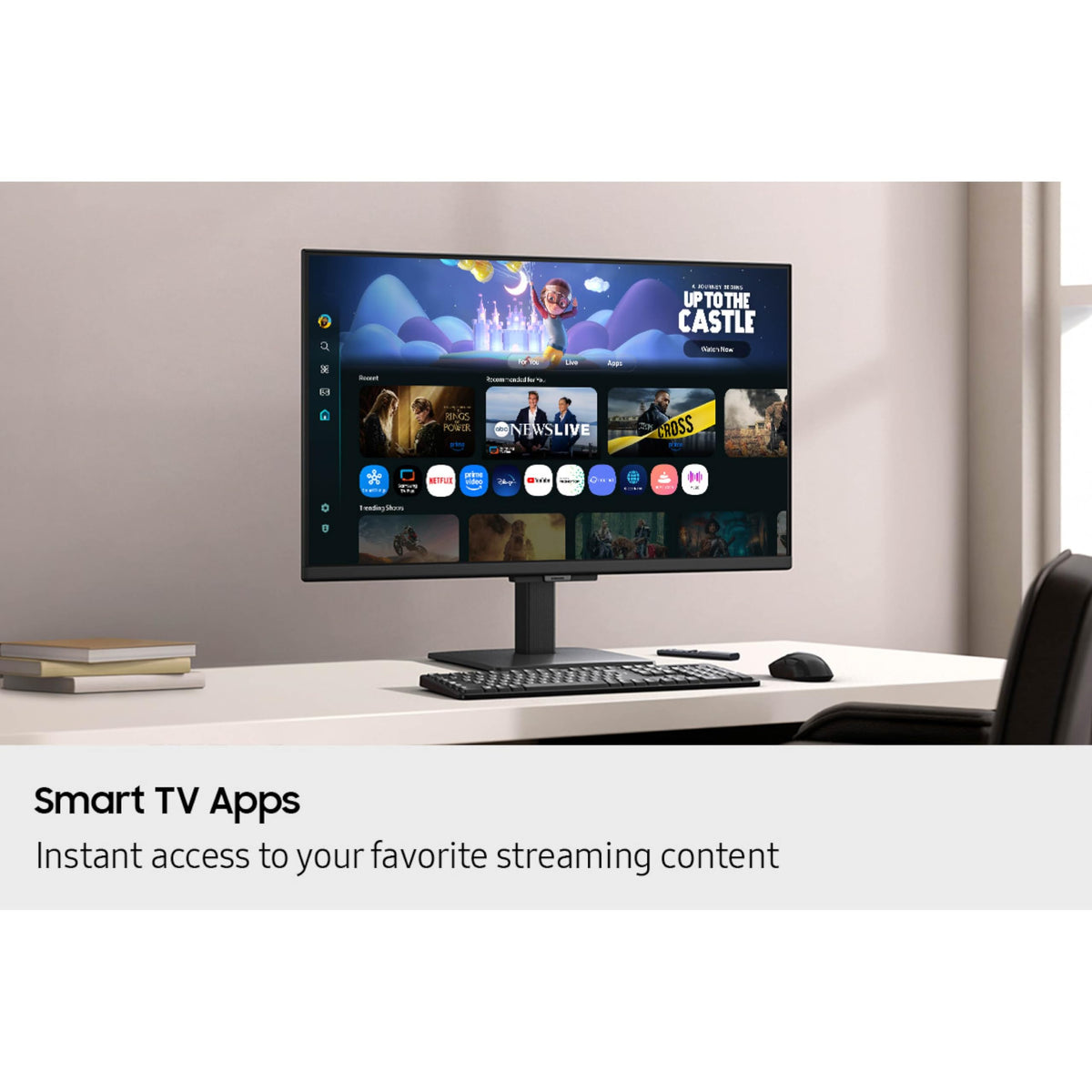 Samsung 27-Inch M5 (M50F) Series FHD Smart Monitor with Streaming TV, Speakers, HDR10, Gaming Hub, Multiple Ports, Workout Tracker, Vision Accessibility Tools, Black, LS27FM502ENXZA