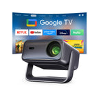 [Official Google TV & 5000 ANSI & Now with Netflix] 4K Smart Projector with WiFi and Bluetooth, Voice Control, XuanPad Black Portable Outdoor Movie Projector 4k, Dolby Audio, TOF Auto Focus & Keystone