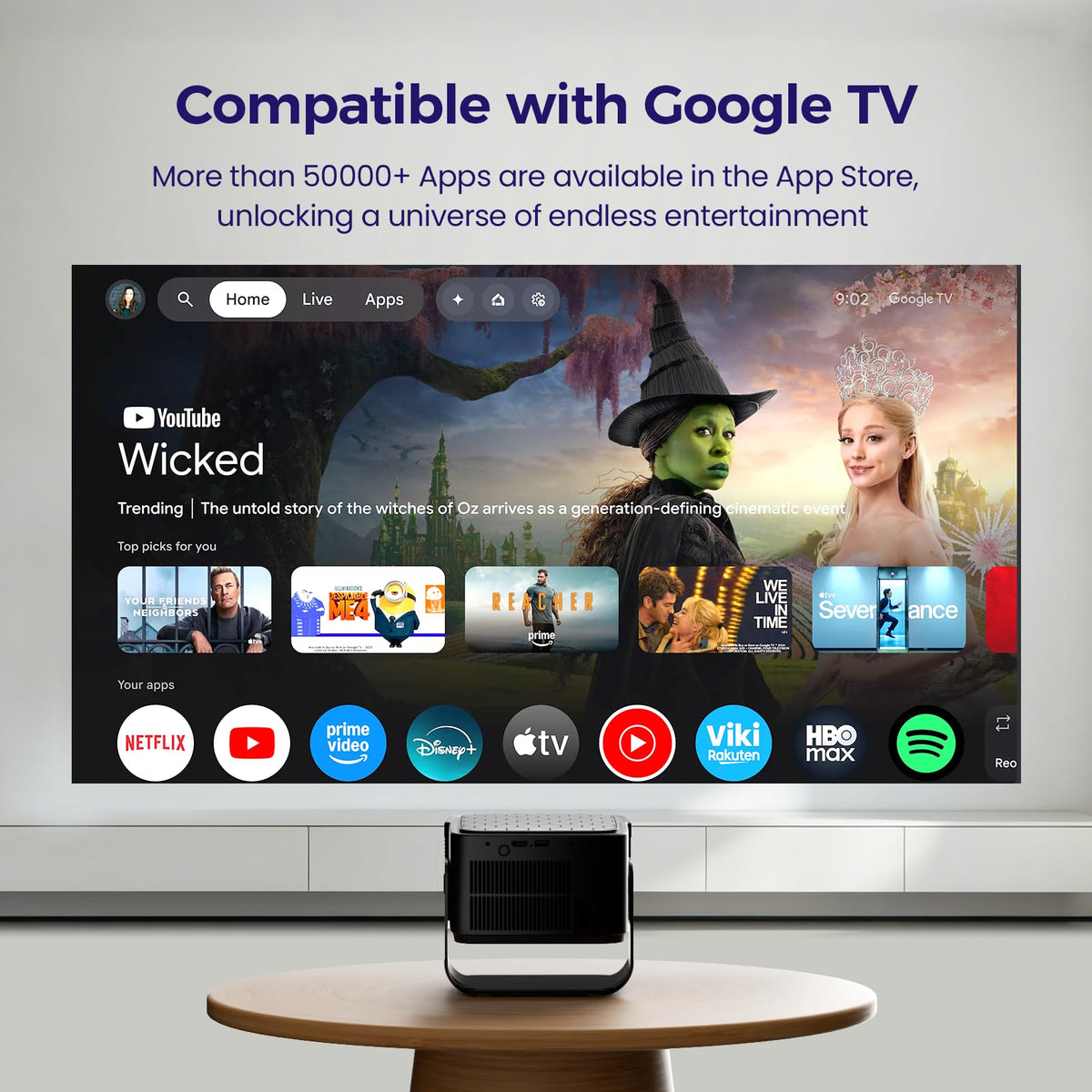 Projector【Compatible with Google TV & 4K Support】Portable Projector