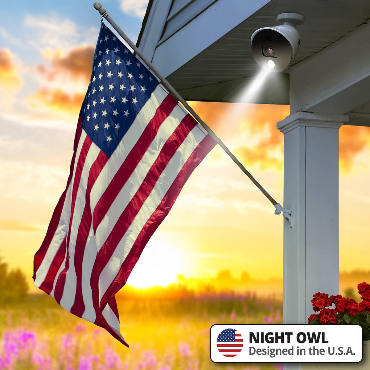 Night Owl 8-Ch Wired DVR System, 4 4K Cams, 1TB HDD, Siren