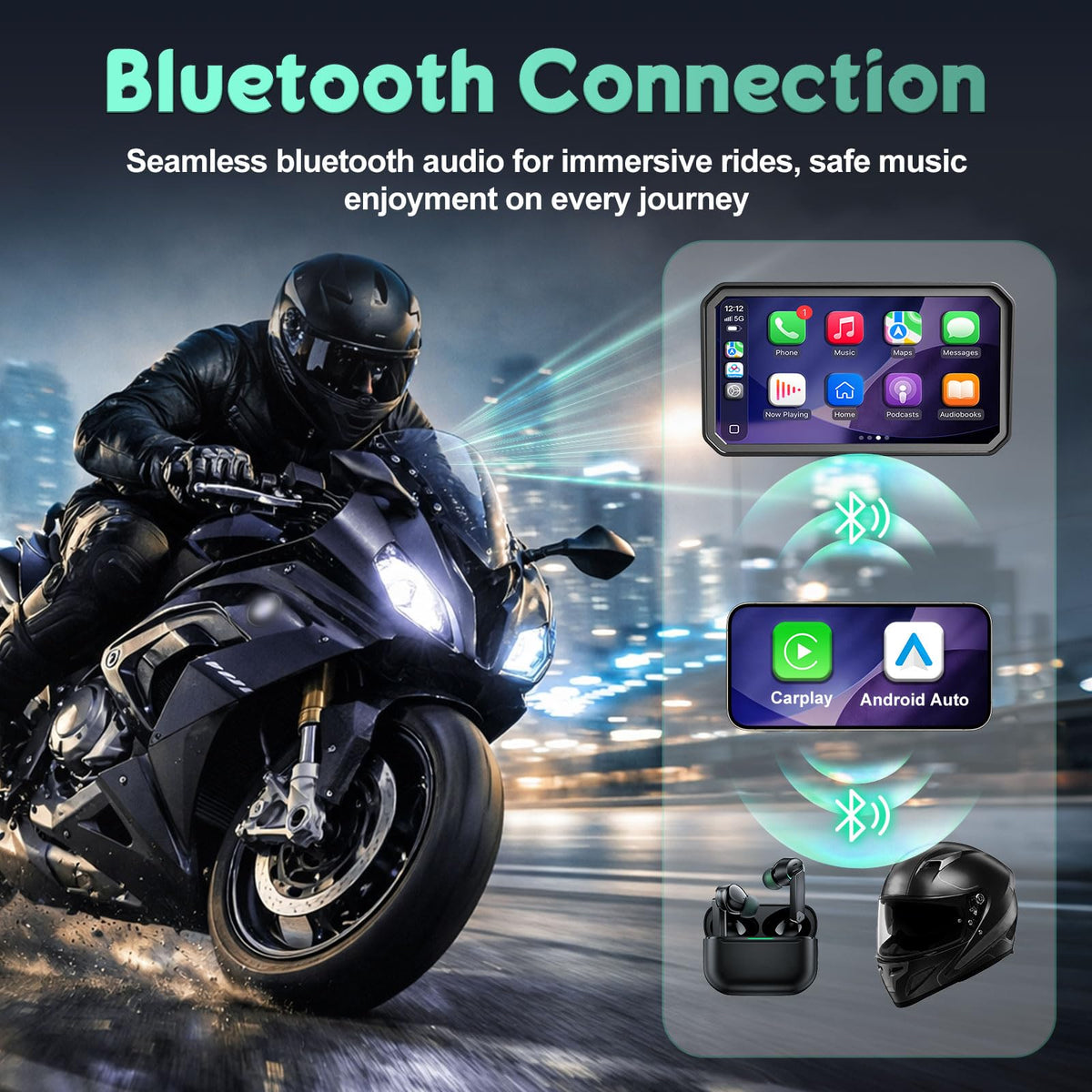 LBW 6" GPS Navigation for BMW Motorcycle CarPlay, Android Auto, Native Data