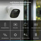 Chamberlain myQ Outdoor Battery Camera | 2K Camera, Color Night Vision, Spotlight, Motion Alerts, Live View with Two-Way Talk, Wireless, Weather-Resistant, Outdoor, White, 2 Pack