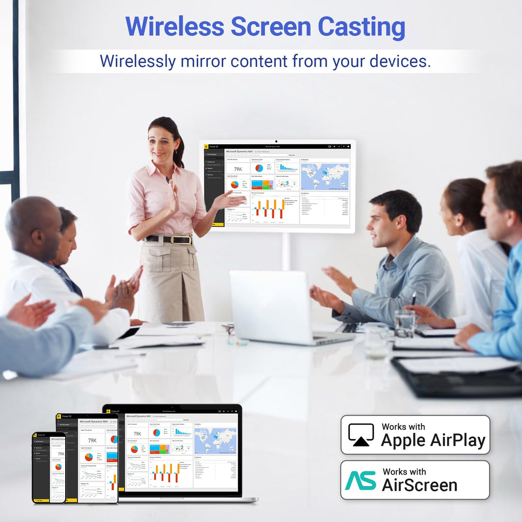 22-Inch Portable TV on Wheels, 1080p Portable Touch Screen Monitor