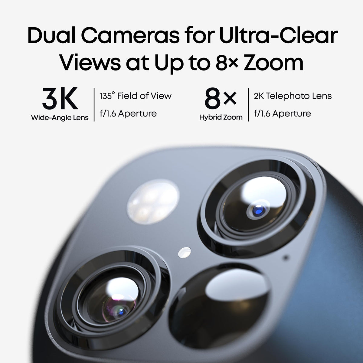 eufy Security SoloCam S340 (microSD Storage), 3K Dual-Lens Solar Camera