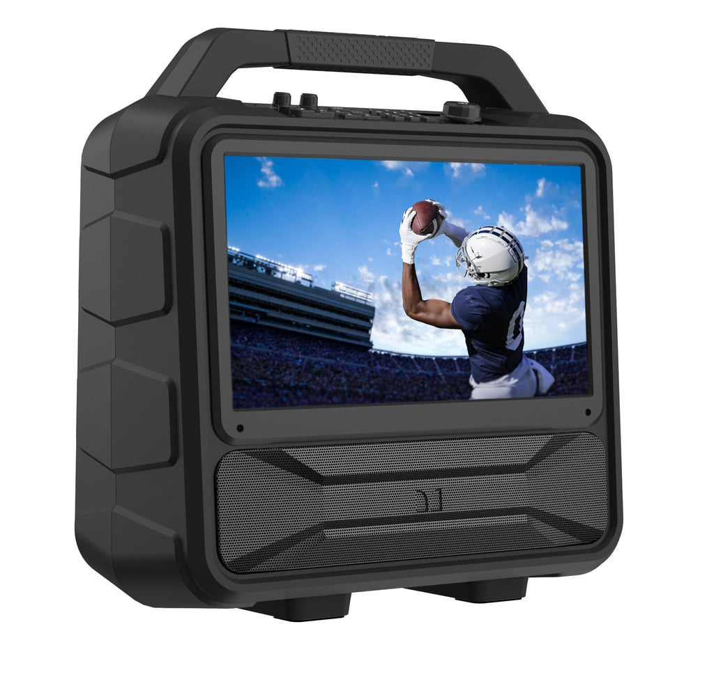 Monster Vision 2 | Portable Entertainment System with 15.6" 1080p Display & 100W Speakers | up to 30 Hours of Playtime | Dual HDMI Ports | Includes USB-C to HDMI Cable | ATSC Tuner for Portable TV use
