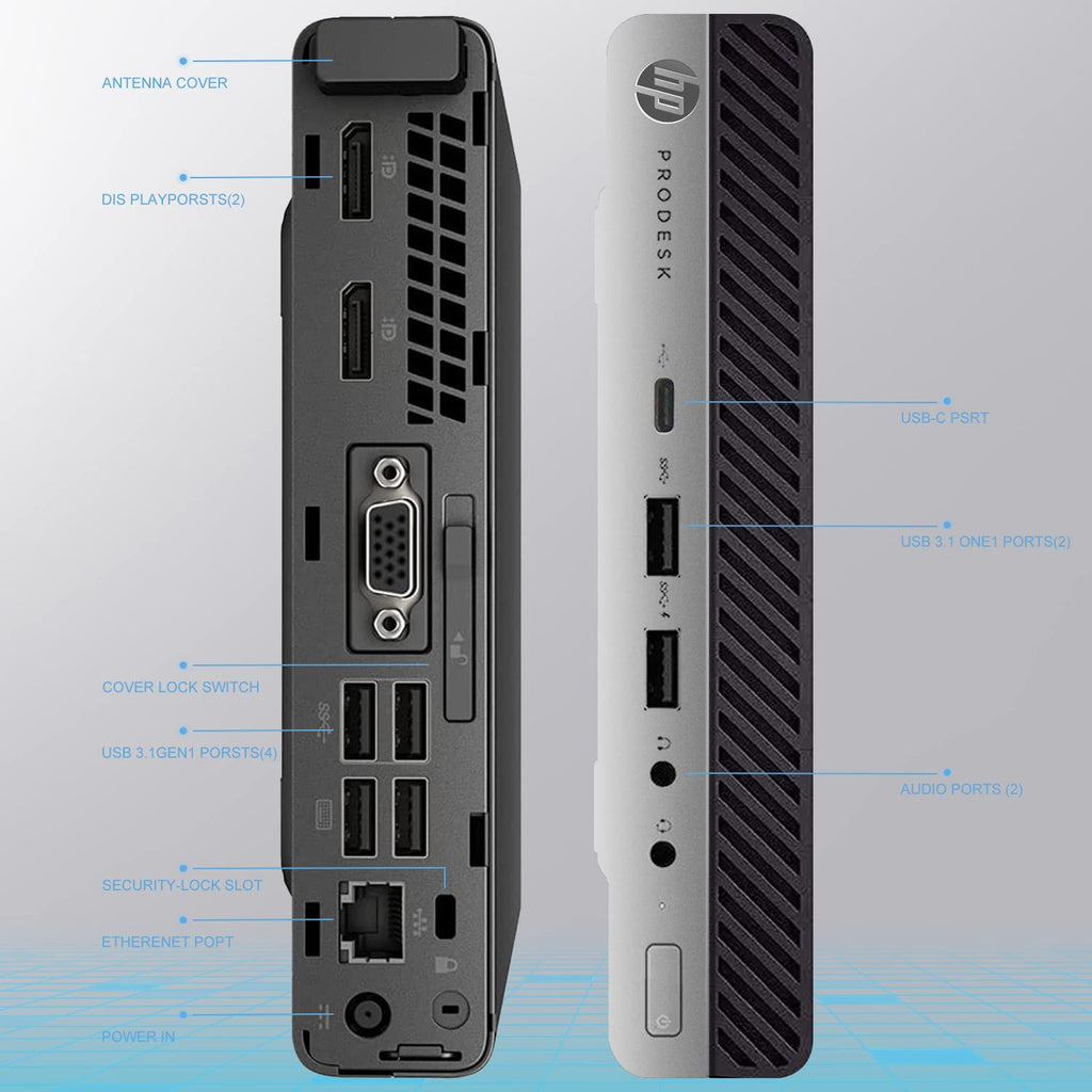 HP ProDesk 400 G3 Mini Computers Office Micro Desktop,i5 Tiny Desktop PC WiFi Business,7500t,8GB DDR4,256GB SSD,Built in WiFi+BT,HDMI,Windows 10,Wireless Keyboard and Mouse + TJJ Mouse Pad(Renewed)