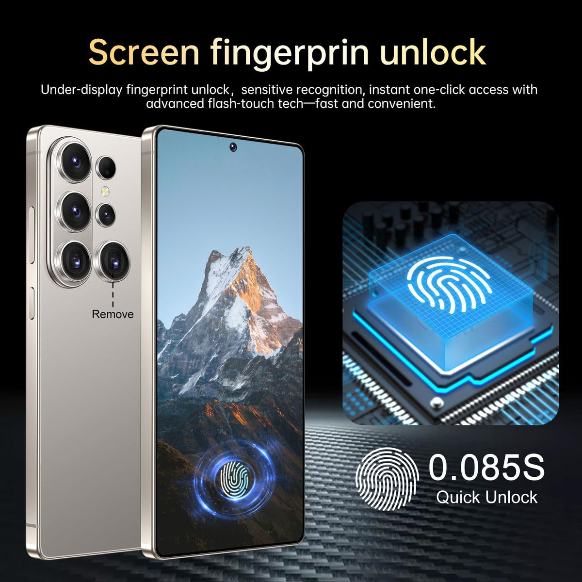 SZV S26 Ultra Unlocked Cell Phone,16+1TB 5G Unlocked Phone, Built in Pen Android 15 Battery 7000mAh 6.99" HD Screen Smartphone, Dual SIM/Face ID/Fingerprint Lock/GPS (Grey)