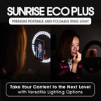 GLAMCOR Sunrise ECO Plus Pro Kit - Portable & Foldable LED Ring Light: Selfie Light & Content Creator Kit | HD Adjustable Color Temperature, Flicker-Free, with Phone Holder & Remote (Grey)