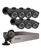 ZOSI 3K Lite Security Camera System with AI Human Vehicle Detection,H.265+ 8CH HD TVI Video DVR Recorder with 4X HD 1920TVL 1080P Indoor Outdoor Weatherproof CCTV Cameras,Remote Access,1TB Hard Drive