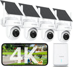 4K Solar Security Cameras Wireless Outdoor, 2-Cam Kit, No Subscription