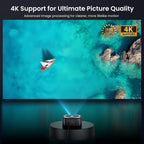 HAPPRUN 1500 ANSI Official Licensed Google TV Outdoor 4K Full HD Projector