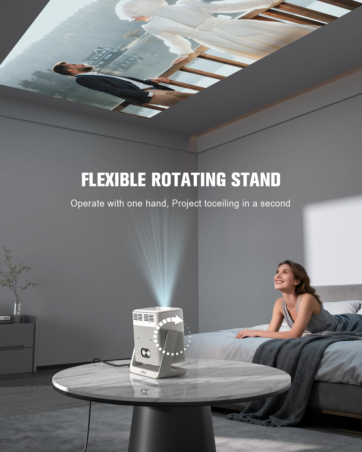 【Google TV & High Brightness】4K Outdoor Projector with WiFi and Bluetooth