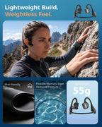 Open-Ear Bone Conduction Sport Headphones with Camera, IP68, Black