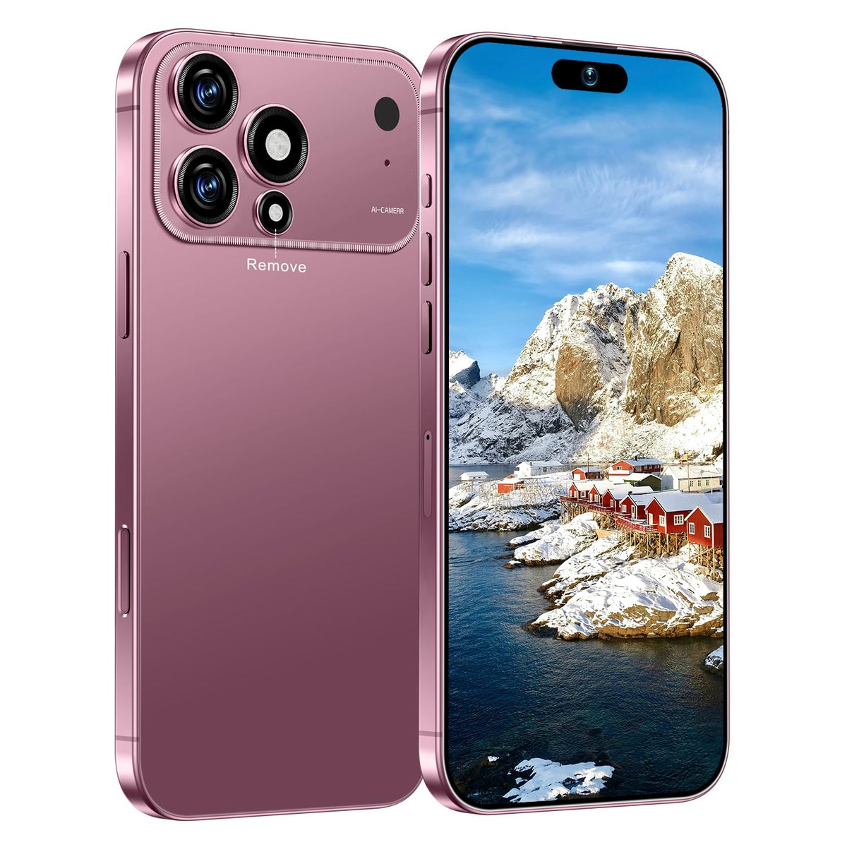 Huness 17 PM 16+1TB Unlocked Cell Phone,6.9" HD Screen Unlocked Phones,Android 15 7000mAh Long Battery Life Smartphone,5G/Dual SIM/Fingerprint Button Unlock/Photos/Face ID (Wine Red)