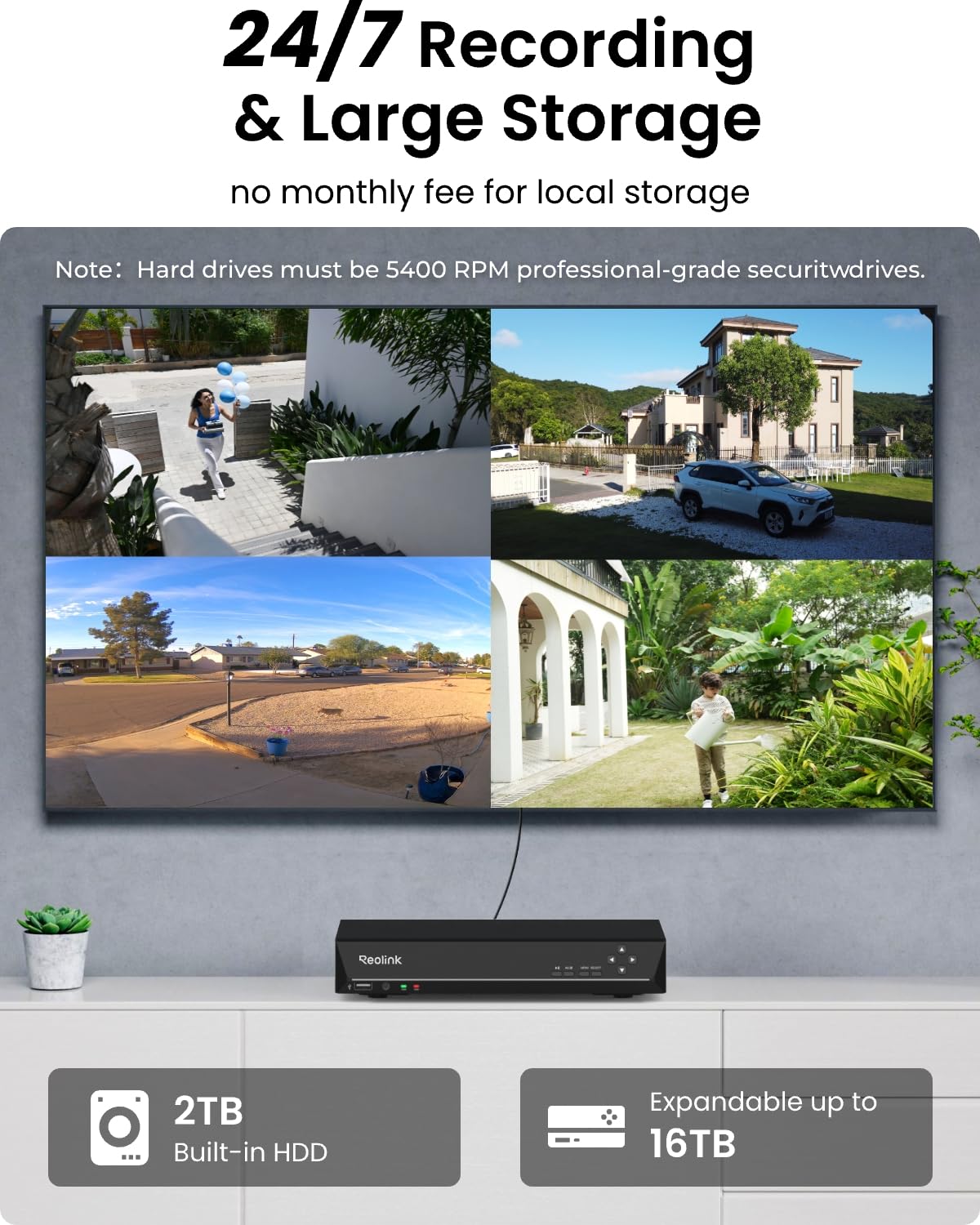 REOLINK 8CH 4K/8MP Security Camera System with 2TB HDD RLK8-800B6