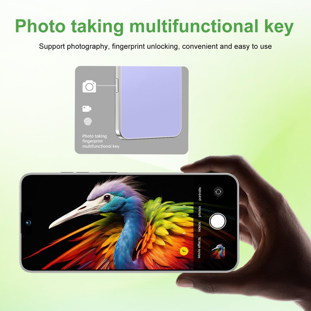 Huness 17 PM Smartphone Unlocked Cell Phone,6.99" HD Screen Unlocked Phone,16+512GB Android 15 Battery 7000mAh,Face ID/Dual SIM/5G/Fingerprint Button Unlock/Photos/GPS (Purple)