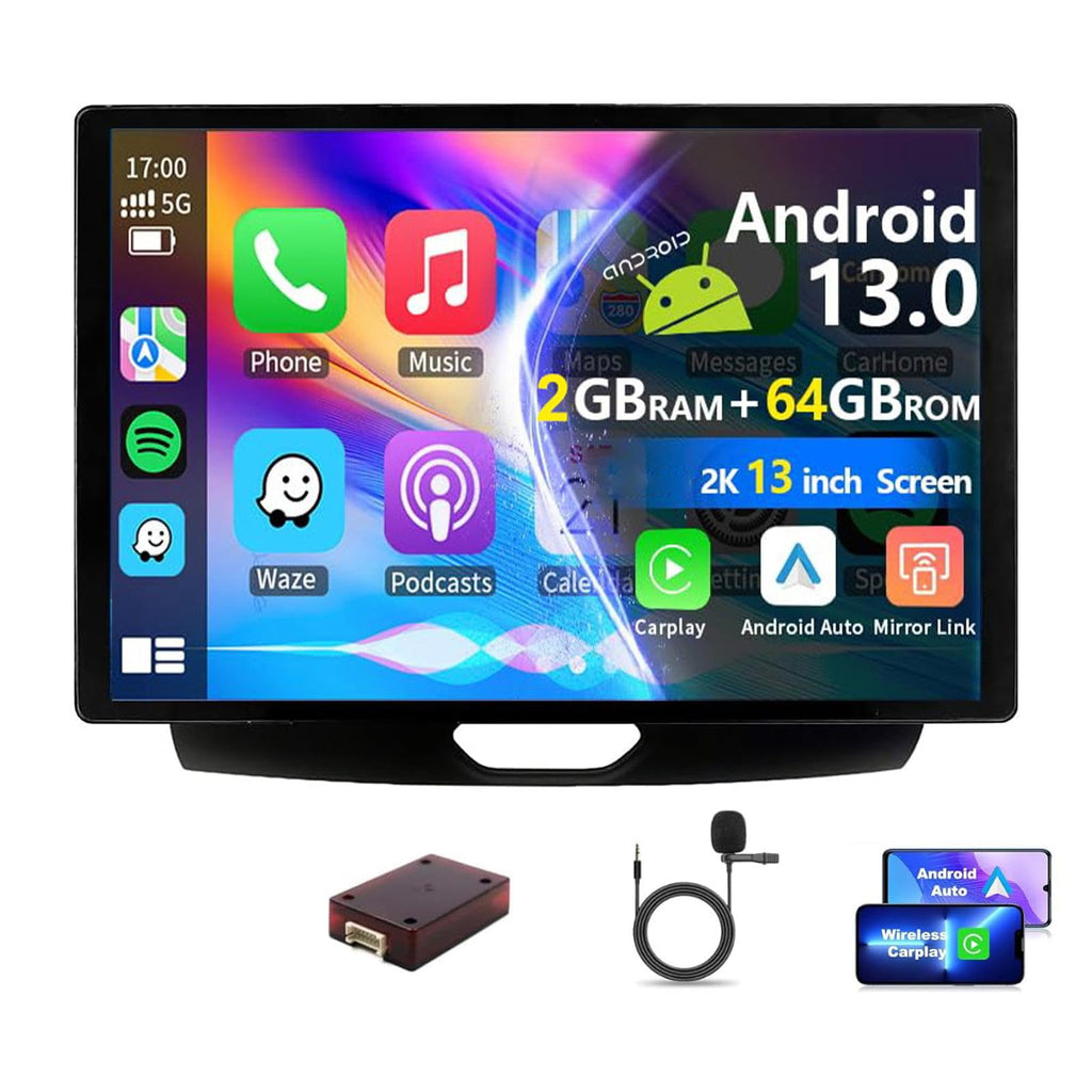 13 inch 2K Touch Screen Android Radio for 【Ford Ranger 2015-2020】 Car Stereo Replace GPS Navigation Upgrade Head Unit Video Multimedia Player Wireless Carplay