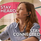 Poly Voyager Legend 50 UC Bluetooth Headset, Charging Case, AI-Powered Noise Cancellation, 4Mic WindSmart Tech, 10-Hr Battery, 98 ft Wireless Range, Multipoint Connectivity, Voice Assistant, GTW Cloth