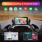 Motorcycle GPS CarPlay for BMW with Waterproof Touchscreen, 7" Portable Moto Radio Carplay/Android Auto， GPS Navigation for Motorbike, Dual Bluetooth, Native Wonder Wheel Control, Data Reading, TPMS
