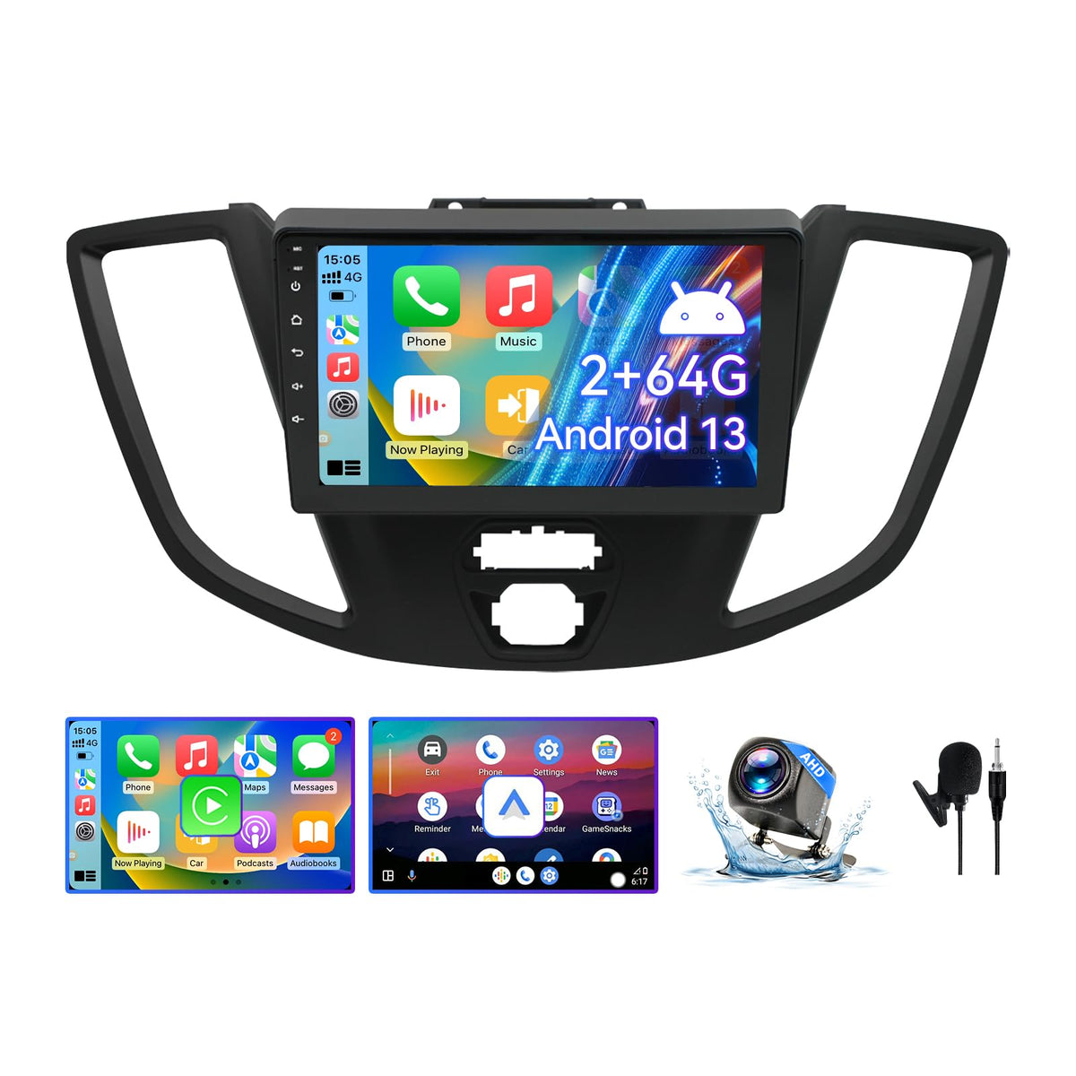 Car Radio Compatible with Ford Transit 2015-2018 Wireless CarPlay