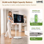 Zarael 43 Inch Smart Portable TV, 4K Touchscreen Display with Built-in 20000mAh Battery, Android 14, 8GB RAM 128GB Storage, WiFi and Bluetooth, for Home Entertainment and Workouts