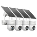 GNCC Wireless Solar Security Cameras Outdoor, 2.4G WiFi, SD/Cloud, 4 Pack