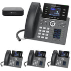 Ring-U Hello Hub Small Business PBX Phone System and Service VOIP 4-Phone Bundle (Hello Hub + 4 Executive Phones with WiFi + Bluetooth) ring-u Telephone Service Required.
