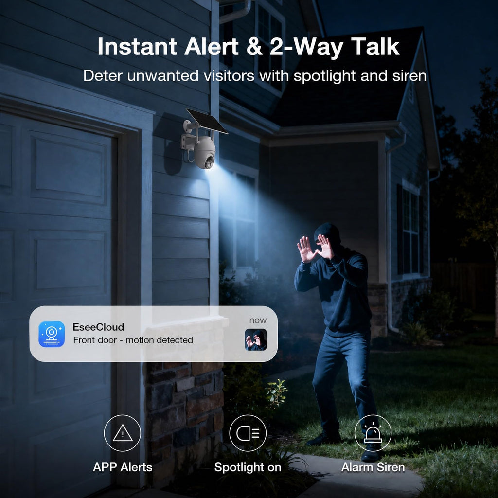 2K/4MP Home Security Camera System, 2.4G & 5GHz Wi-Fi Connected