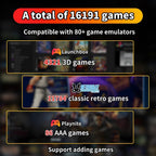 Game Console HDD with 3 Game Systems, Video Game Console with Built in 16191 Games, Emulator Console has 80+ Emulators, Game SSD for PC