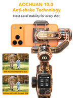 AOCHUAN Smart S3 Gimbal Stabilizer for iPhone & Android, Dual AI Tracking