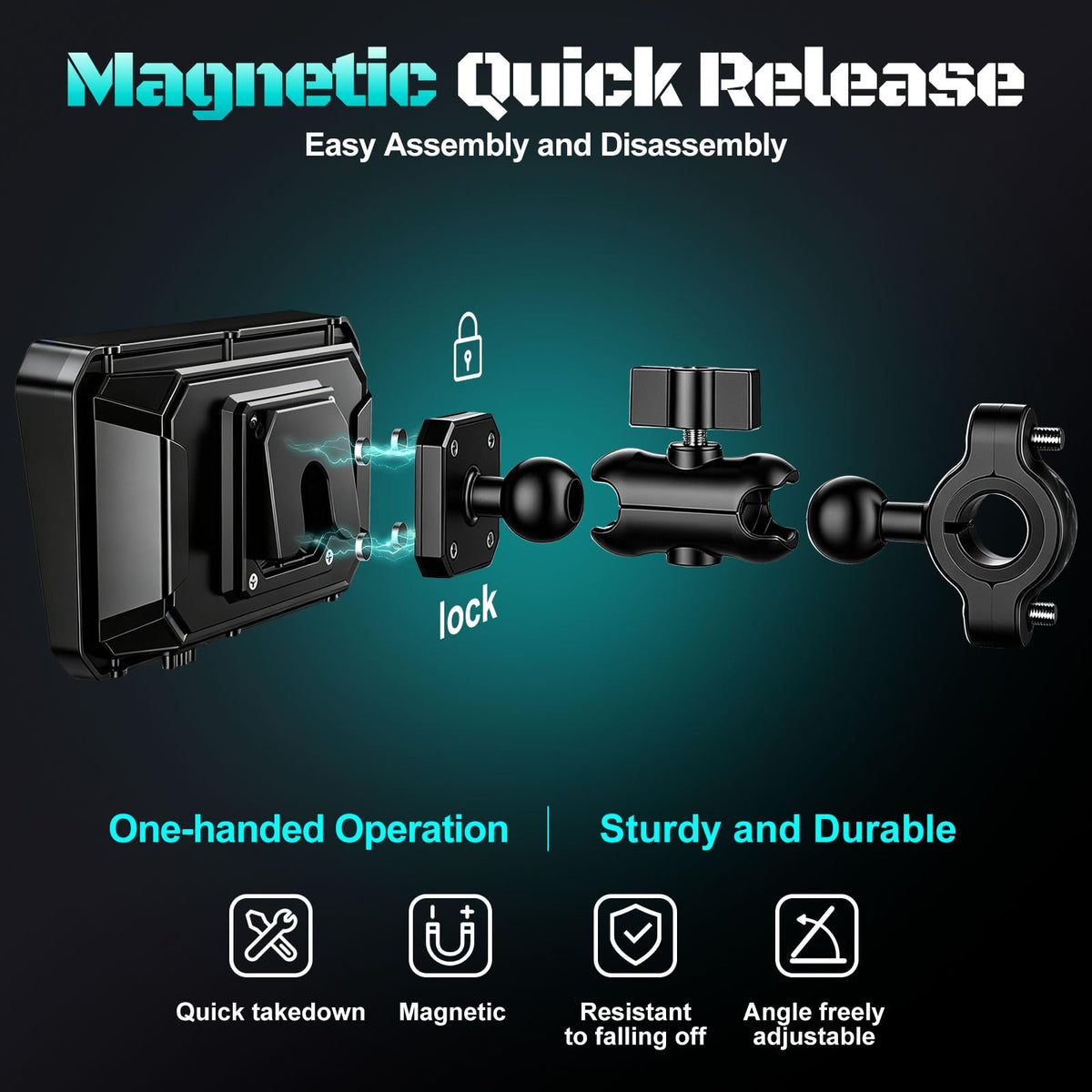 2026 LBW 6" Portable Motorcycle CarPlay GPS(Includes 128G SD), with Wireless Android Auto, Dual 2K Dash Cam/Recorder, Navigation, HD Waterproof Touchscreen, Quick-Release Magnetic Bracket, TPMS, BT
