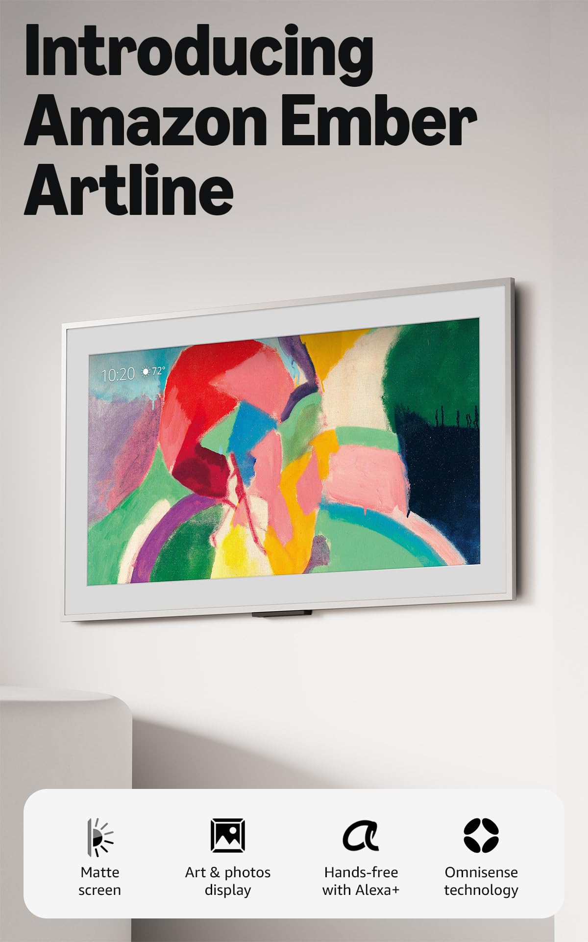 Amazon Ember Artline 55" with Fire TV (newest model), 4K Ultra HD QLED smart TV with free art and photos, anti-glare display, custom frames, Dolby Vision, find shows faster with Alexa+ - No Frame