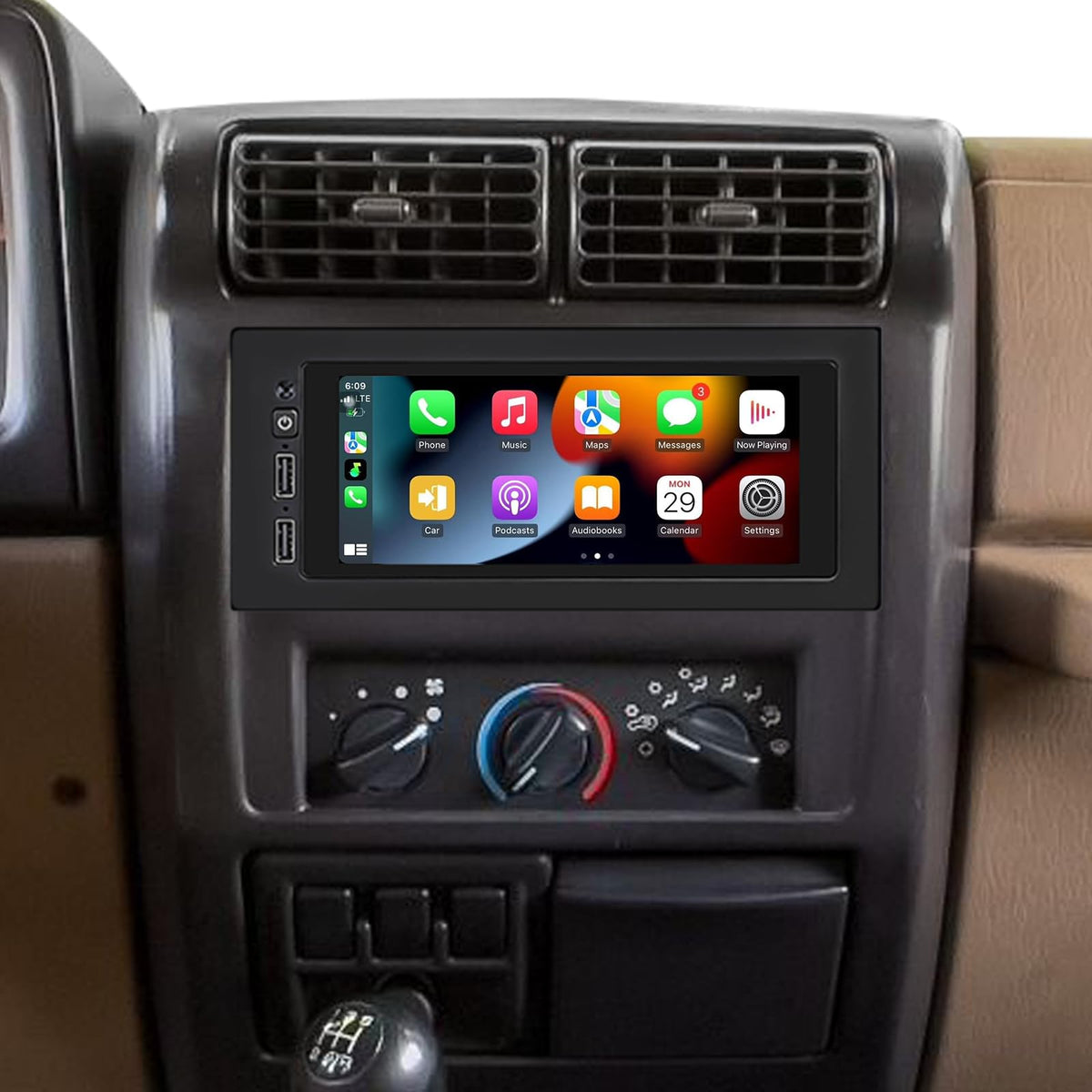 Car Radio for Dodge Ram 1500 2500 3500 2013-2018 Only for Manual AC 10inch