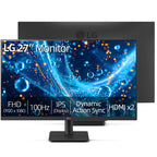 LG 27 Inch IPS Monitor, Full HD (1920 x 1080) Display, 120Hz, 1ms MBR, 99% sRGB, HDR10, WebOS, Tilt Adjustable, HDMI x 1, Borderless Display for Gaming and Office