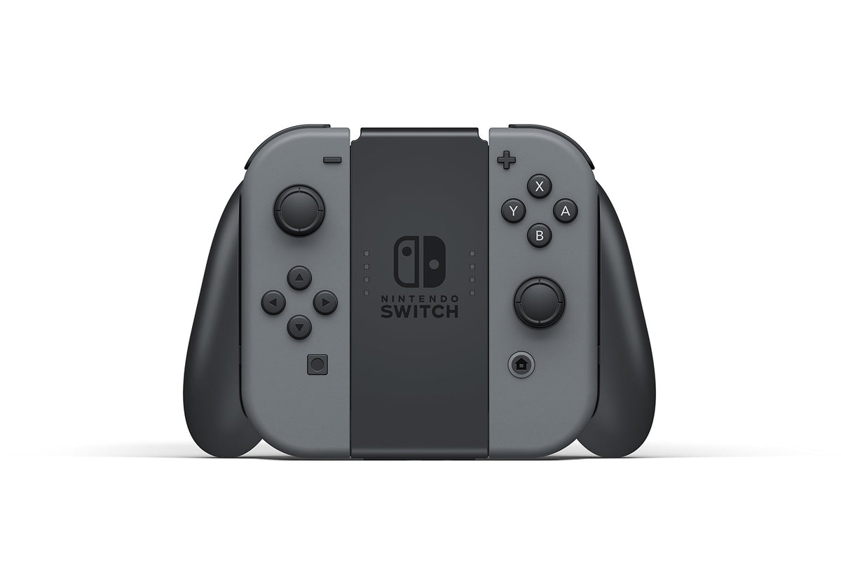 Nintendo Switch Game Console - Black (HAC-001(-01) w/ OEM Gray Joy Cons (Renewed)