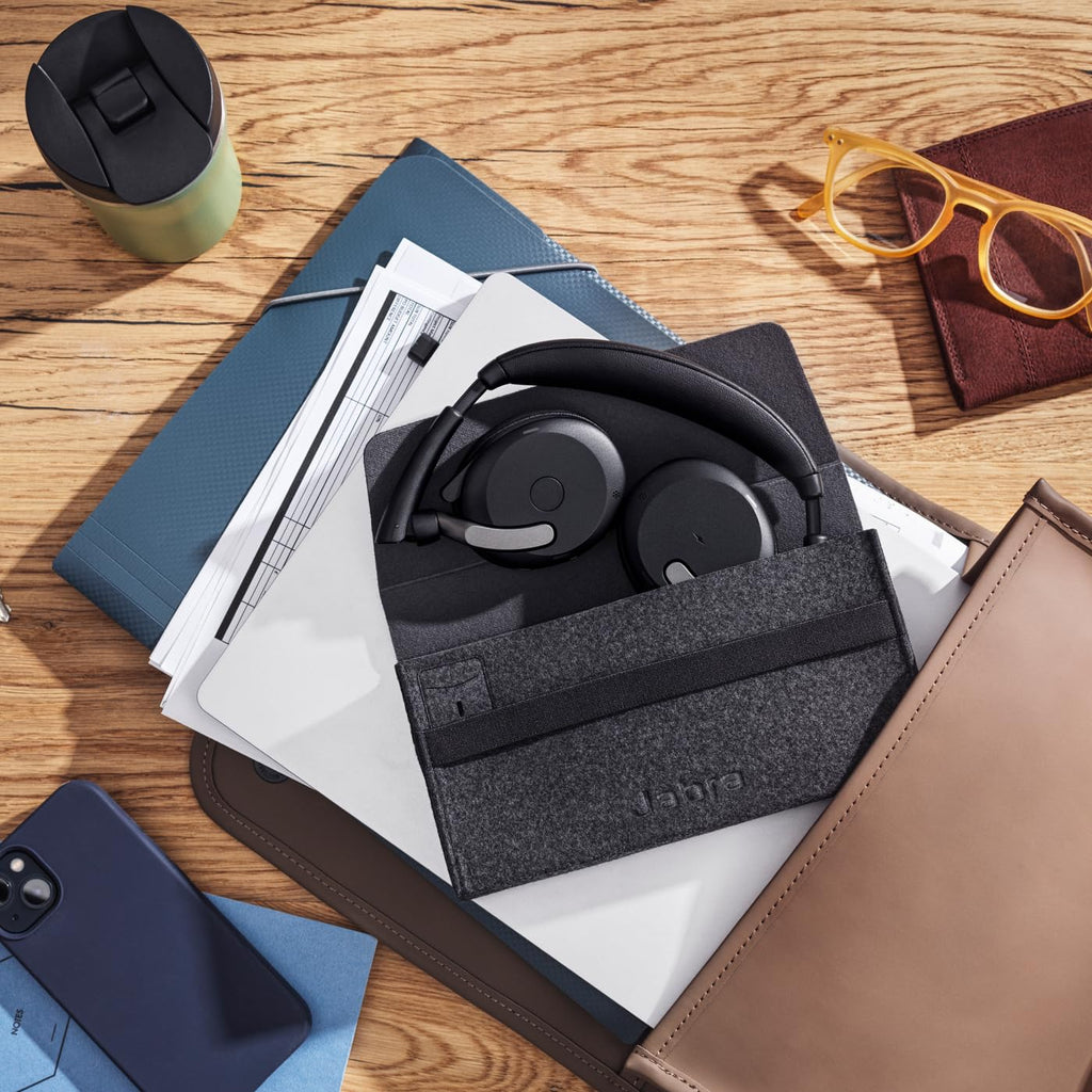 Jabra Evolve2 65 Flex Wireless Stereo Headset - Bluetooth, Noise-Cancelling ClearVoice Technology & Hybrid ANC - Certified for Microsoft Teams - Black