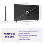 Roku 55-Inch Plus Series Smart TV - 4K QLED Mini-LED TV - RokuTV