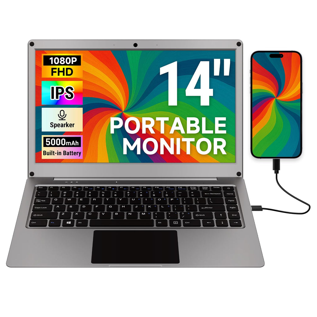 ELECROW 15.6" Portable Monitor with Keyboard, Lapdock 1080P FHD IPS Display