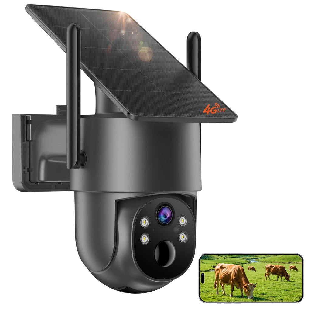 Cellular PTZ Security Camera Wireless Outdoor, No Monthly Fee