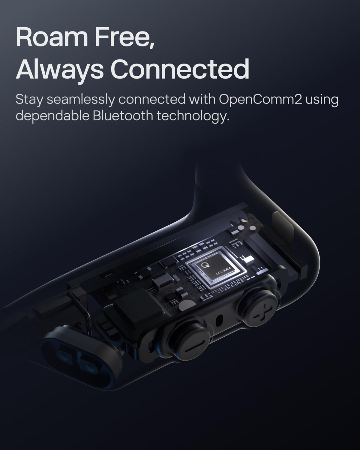 SHOKZ OpenComm2 Open-Ear Bluetooth Headset, Noise-Canceling Mic