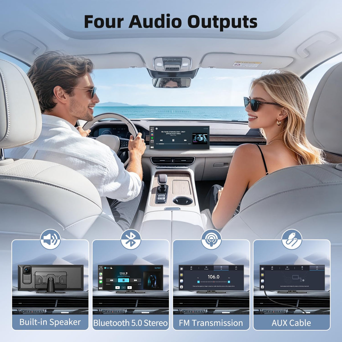 13 Inch Wireless CarPlay Screen for Car with Apple CarPlay & Android Auto