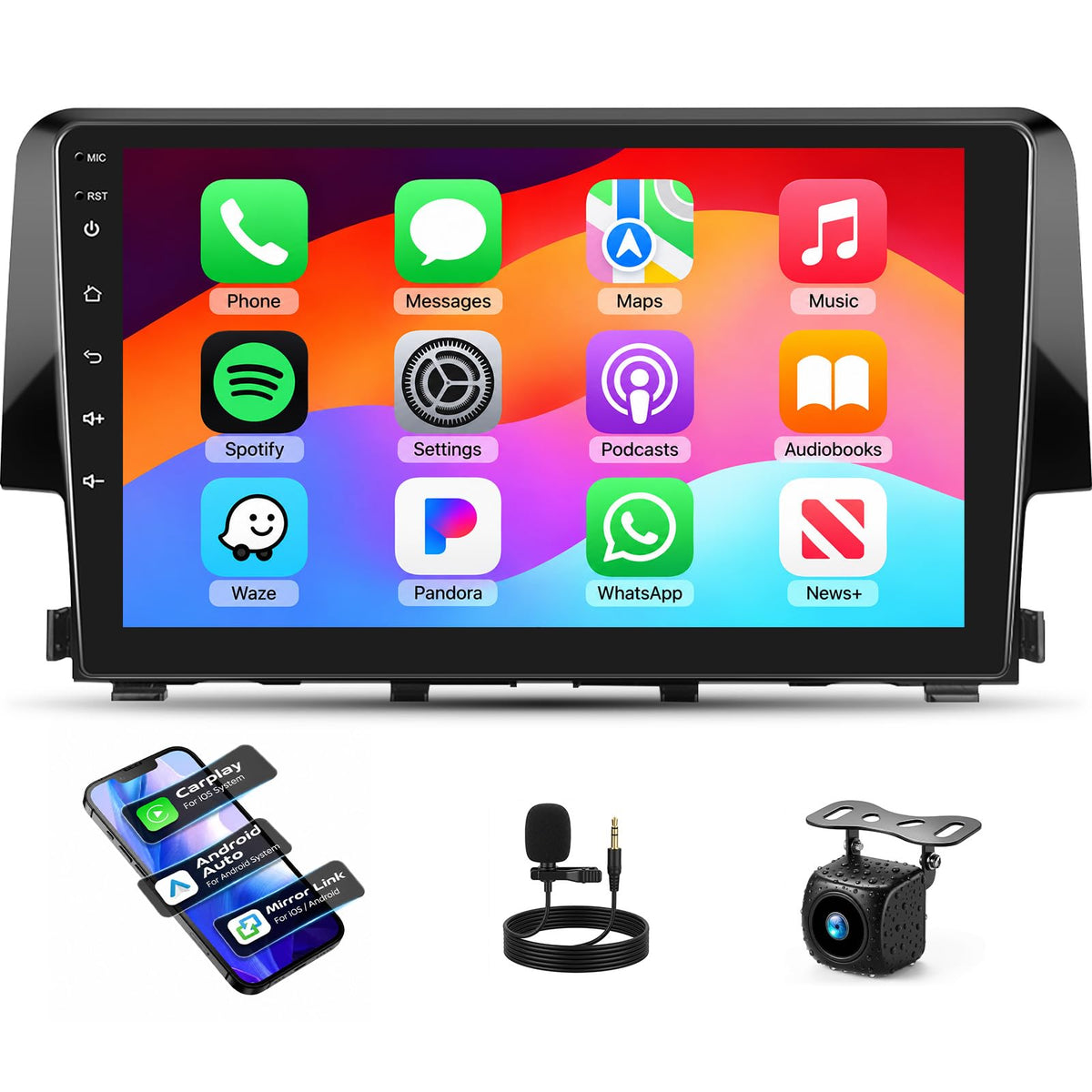 SIXWIN 9'' 4G+128G Android 15 Car Stereo for Honda Civic 2016-2021