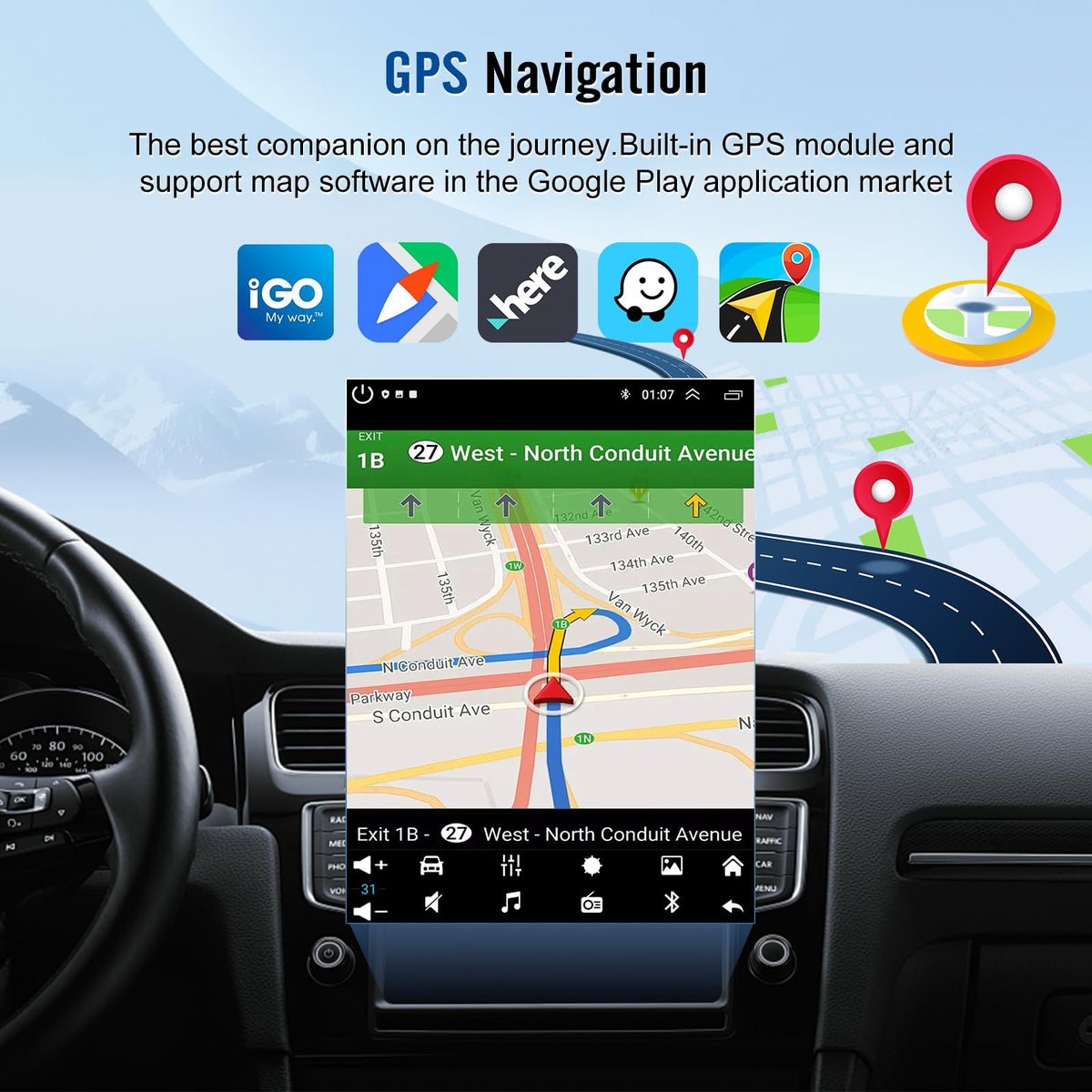 9.7'' Car Radio for GMC Sierra 2007-2018 with Carplay Android Auto