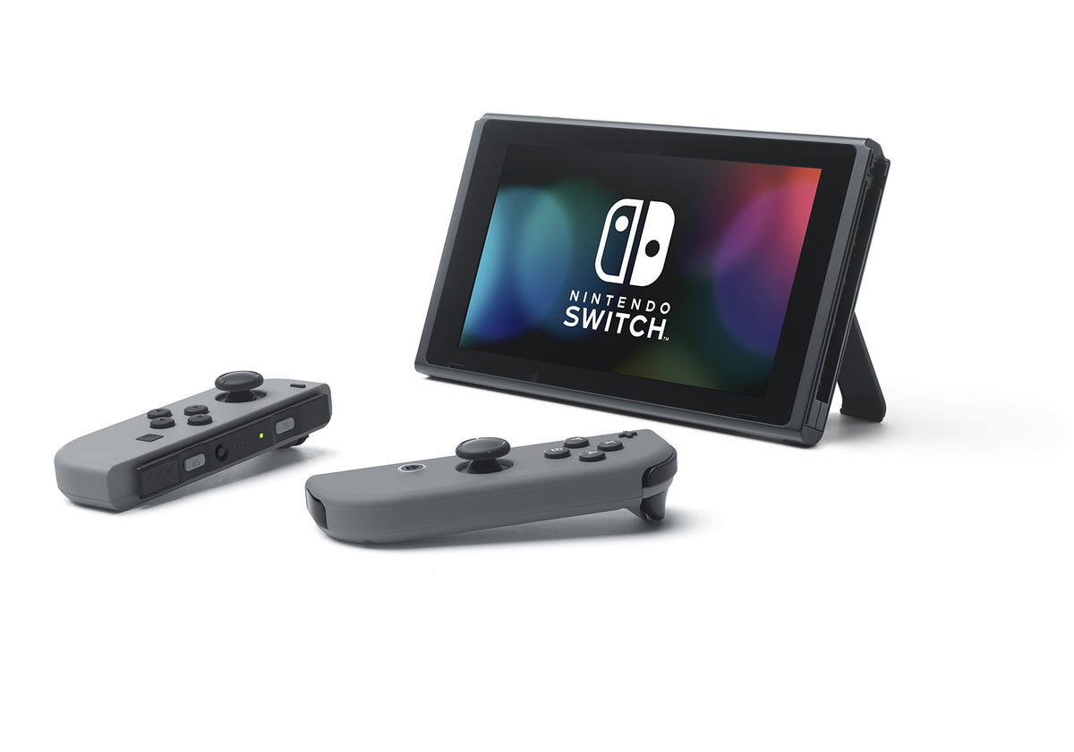 Nintendo Switch Game Console - Black (HAC-001(-01) w/ OEM Gray Joy Cons (Renewed)