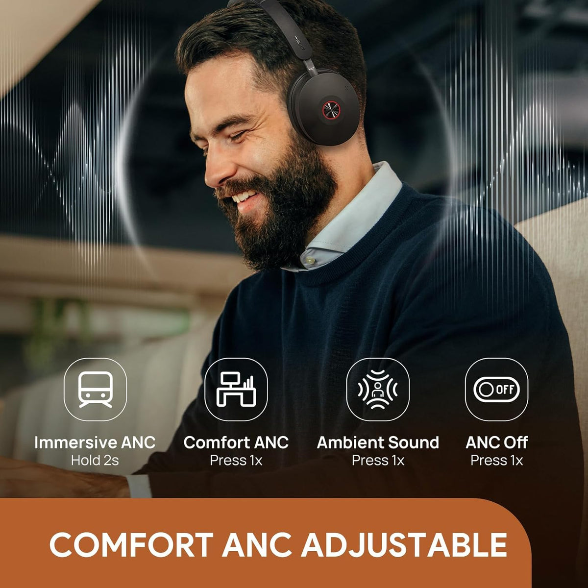 Yealink Headset BH74 Bluetooth Wireless On-ear, Acoustic Shield Mic & Hybrid ANC, Long Battery, All-Day Comfort, Dual Busylight, Teams Certified, Ideal for Office, Remote, and On-the-Go with Cloth