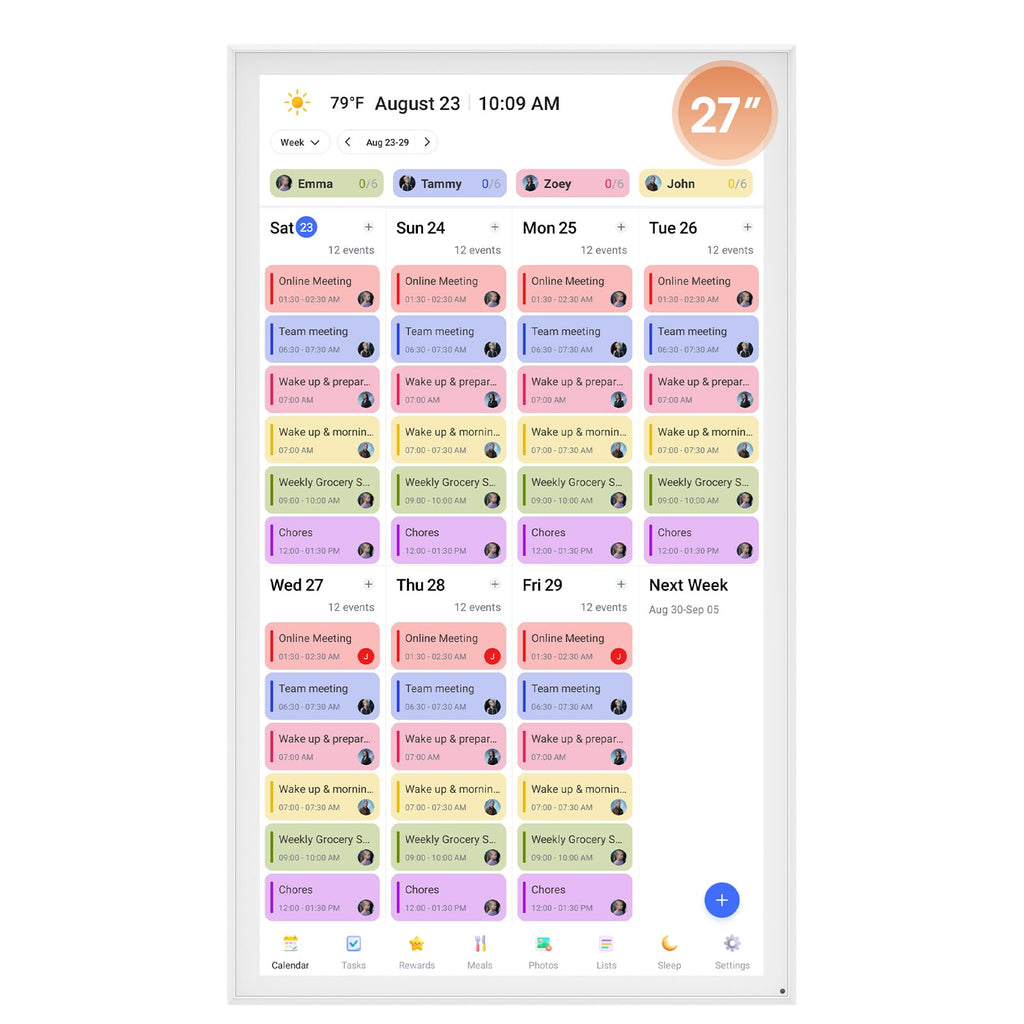 21.5 Inch Smart Digital Calendar, Wall Electronic Calendar, 1920 * 1080 IPS Full HD Touch Screen Display for Family Meal Planner Support - Seamless Scheduling, Gifts for Women, Mom