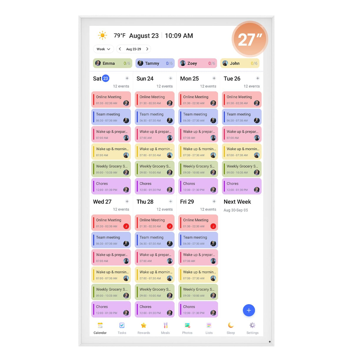 21.5 Inch Smart Digital Calendar, Wall Electronic Calendar, 1920 * 1080 IPS Full HD Touch Screen Display for Family Meal Planner Support - Seamless Scheduling, Gifts for Women, Mom