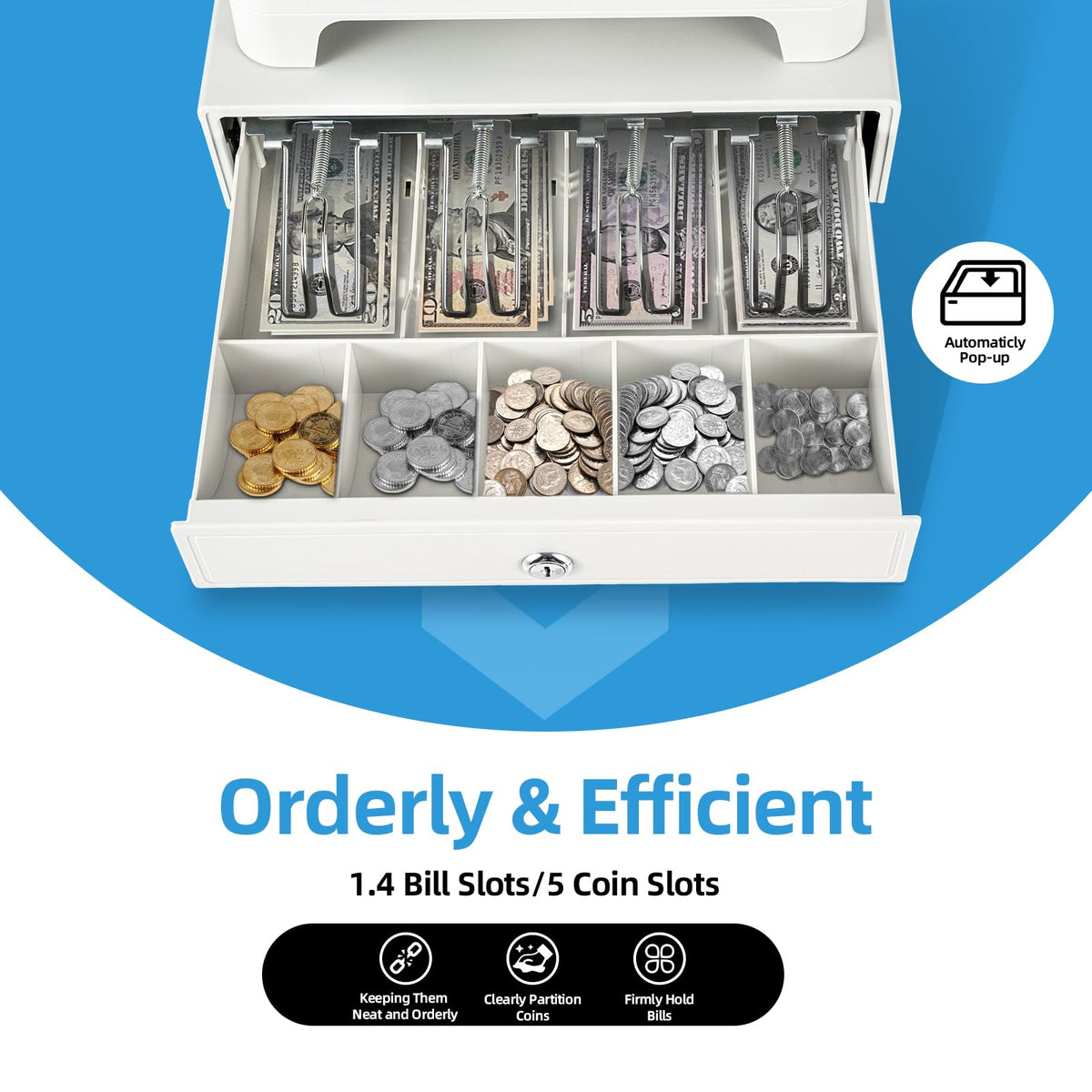 Electronic Cash Register,8-Digital LED,48 Keys